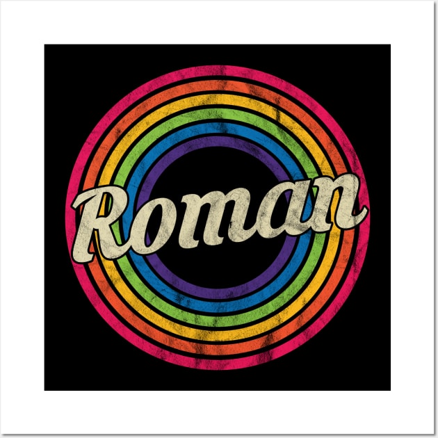 Roman - Retro Rainbow Faded-Style Wall Art by MaydenArt